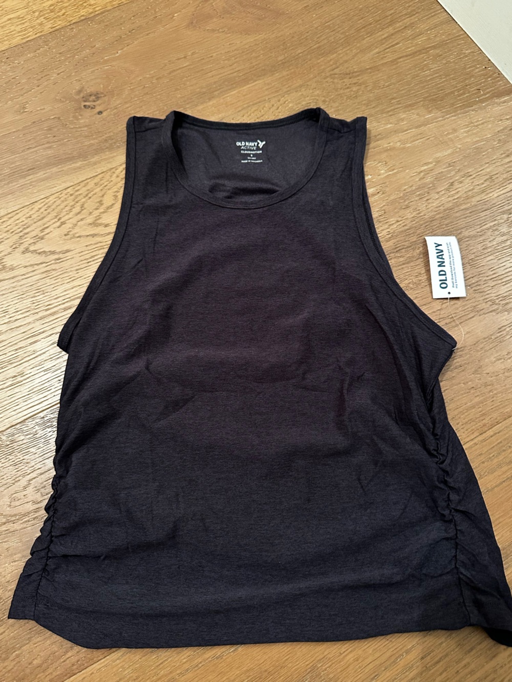 Old Navy active cloud motion womens Black Tank Top with Side Shirring small